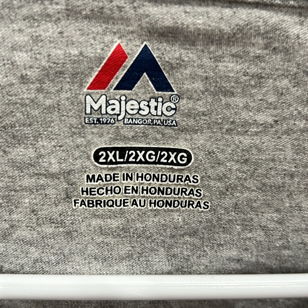 Oakland Athletics Grey Short Sleeved Graphic Tee w/Green Logo Sz 2XL by Majestic - Picture 2 of 6